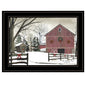 Christmas Barn 2 Black Framed Print Wall Art