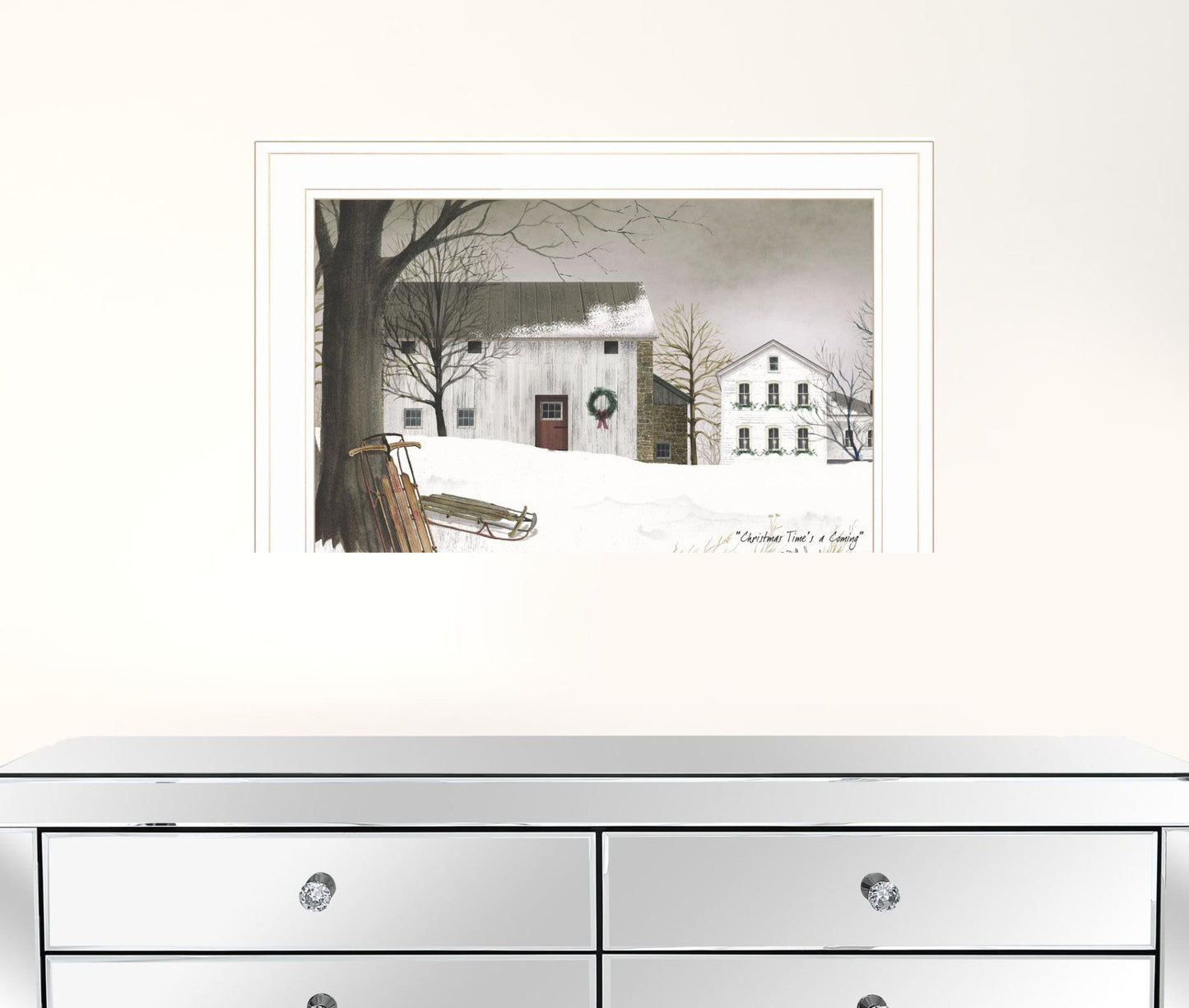 Christmas Time Is Coming 1 White Framed Print Wall Art
