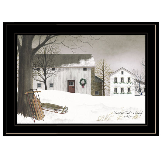 Christmas Time Is Coming 2 Black Framed Print Wall Art