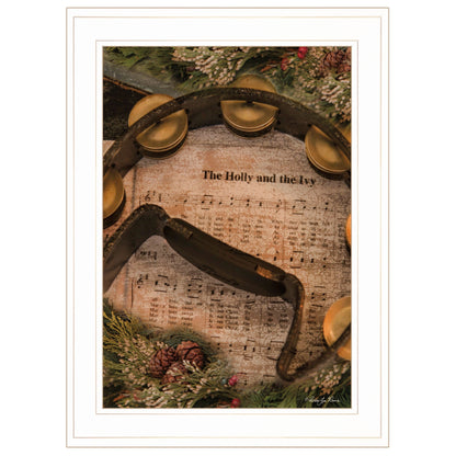 Holly And Ivy Christmas White Framed Print Wall Art