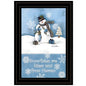 Trendy Snowman 3 Black Framed Print Wall Art