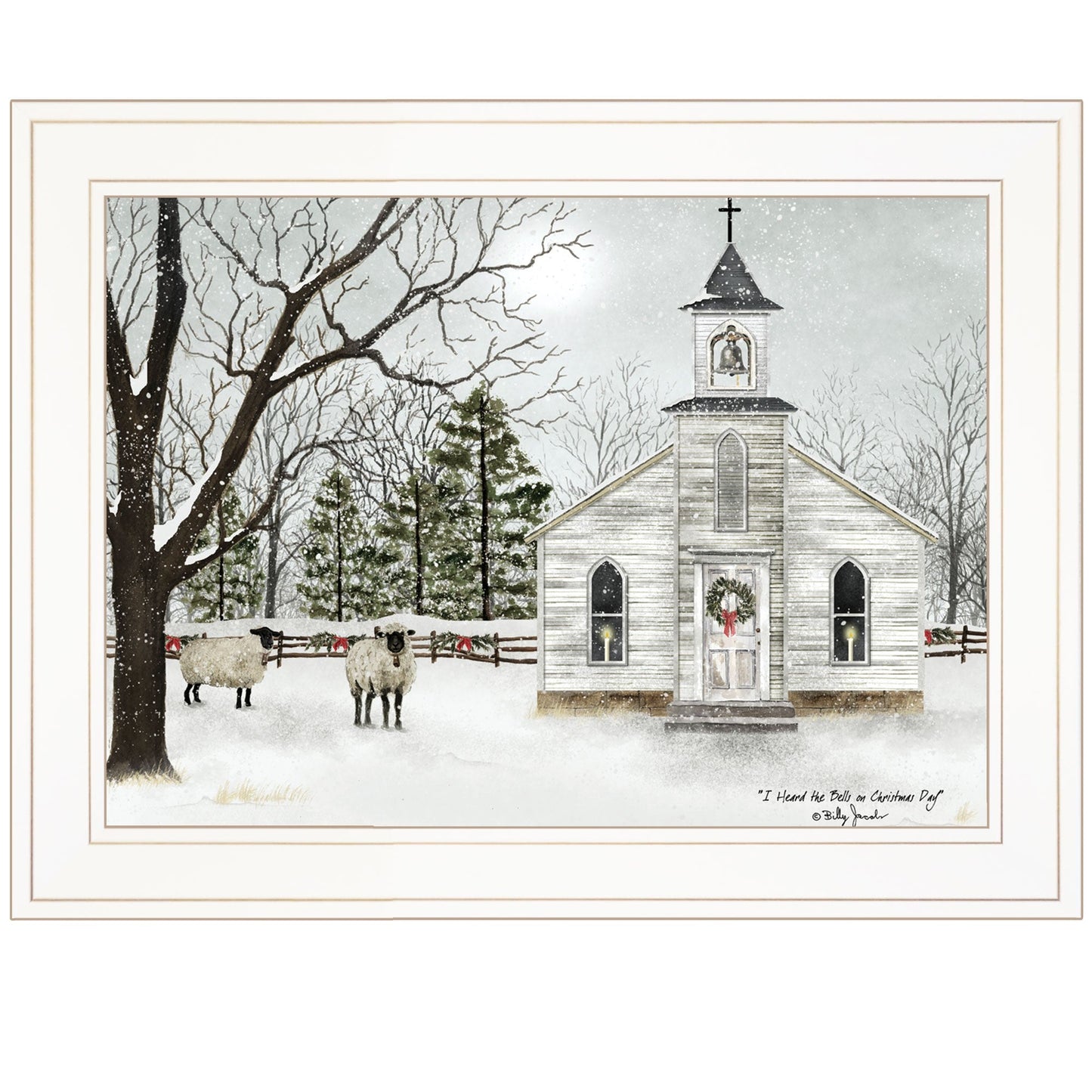 I Heard The Bells On Christmas 1 White Framed Print Wall Art