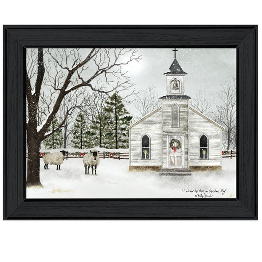 I Heard The Bells On Christmas 2 Black Framed Print Wall Art