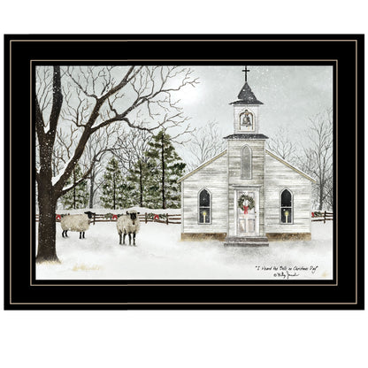 I Heard The Bells On Christmas 3 Black Framed Print Wall Art