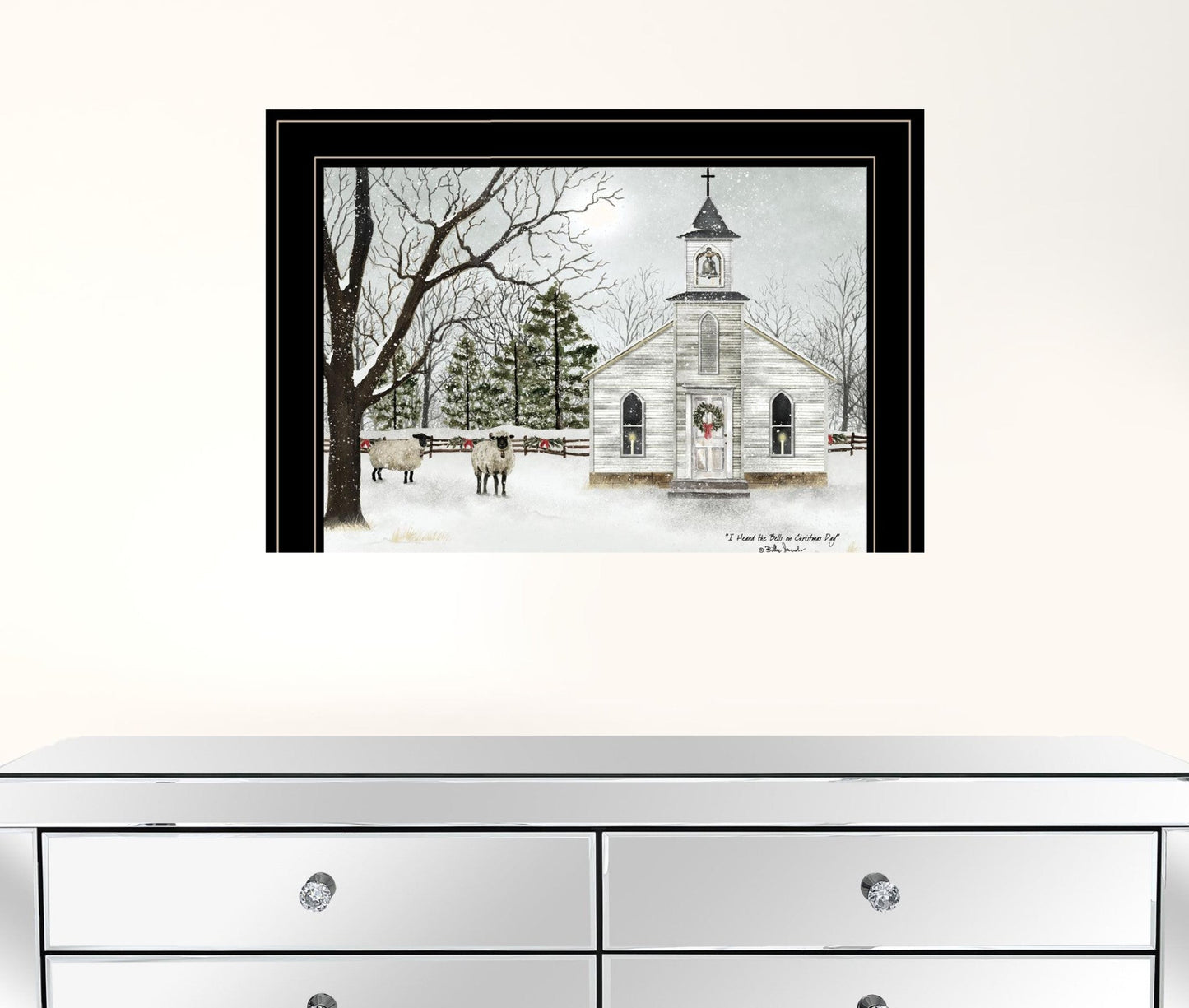 I Heard The Bells On Christmas 3 Black Framed Print Wall Art