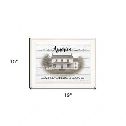America Land That I Love White Framed Print Wall Art