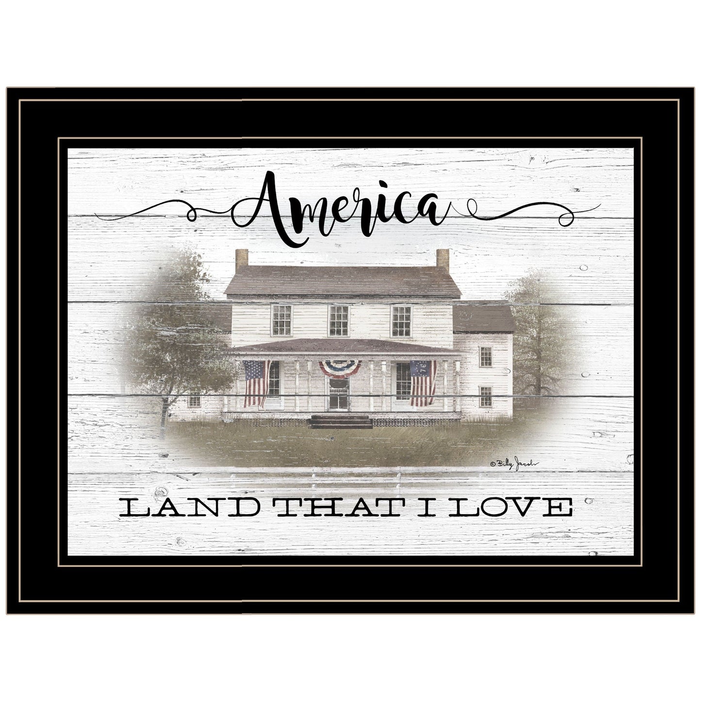 America Land That I Love Black Framed Print Wall Art