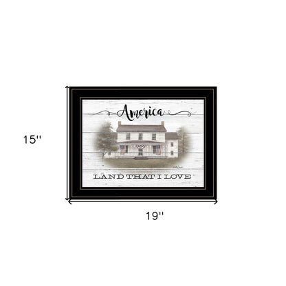 America Land That I Love Black Framed Print Wall Art