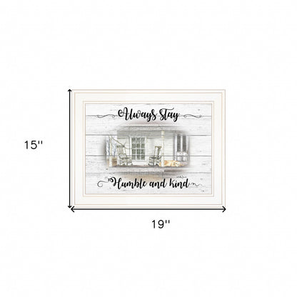 Humble And Kind White Framed Print Wall Art