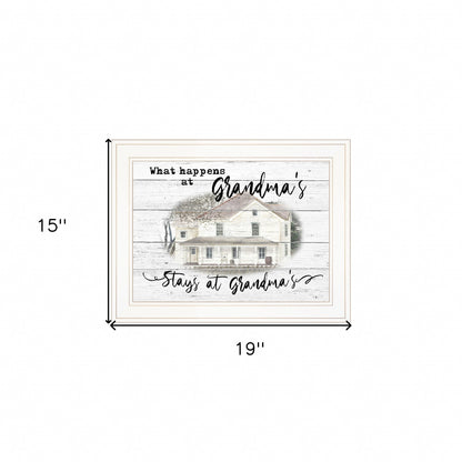 Stays At Grandmas White Framed Print Wall Art