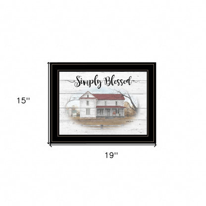 Simply Blessed Farmhouse Black Framed Print Wall Art