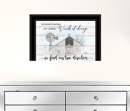 Winds Of Change Windmill on the Farm Black Framed Print Wall Art