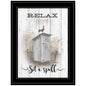 Relax Sit A Spell 2 Black Framed Print Wall Art