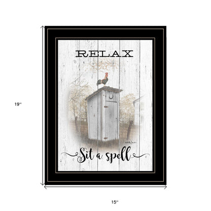 Relax Sit A Spell 2 Black Framed Print Wall Art