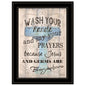 Wash Your Hands Jesus and Germs Black Framed Print Wall Art