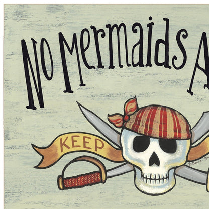 No Mermaids Allowed 2 White Framed Print Wall Art