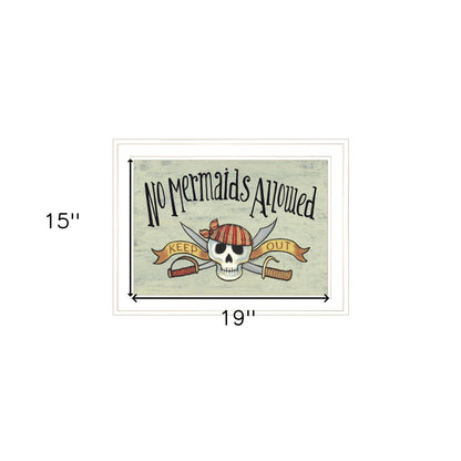 No Mermaids Allowed 2 White Framed Print Wall Art