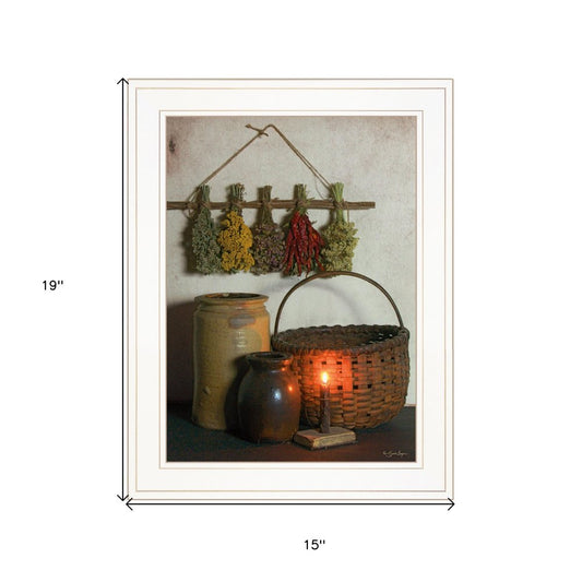 Dried Flower White Framed Print Wall Art | Home Decor | Kitchen + Metal