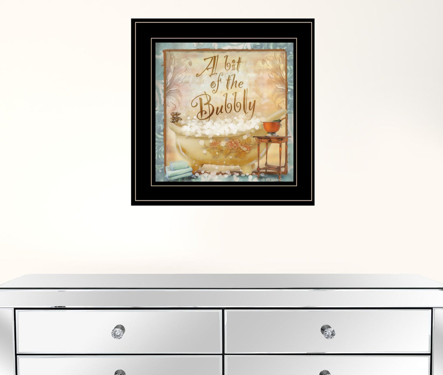 A Bit of Bubbly 2 Black Framed Print Bathroom Wall Art