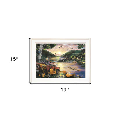 Lakefront Camping I 2 White Framed Print Wall Art
