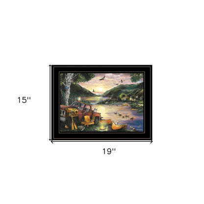Lakefront Camping I 3 Black Framed Print Wall Art
