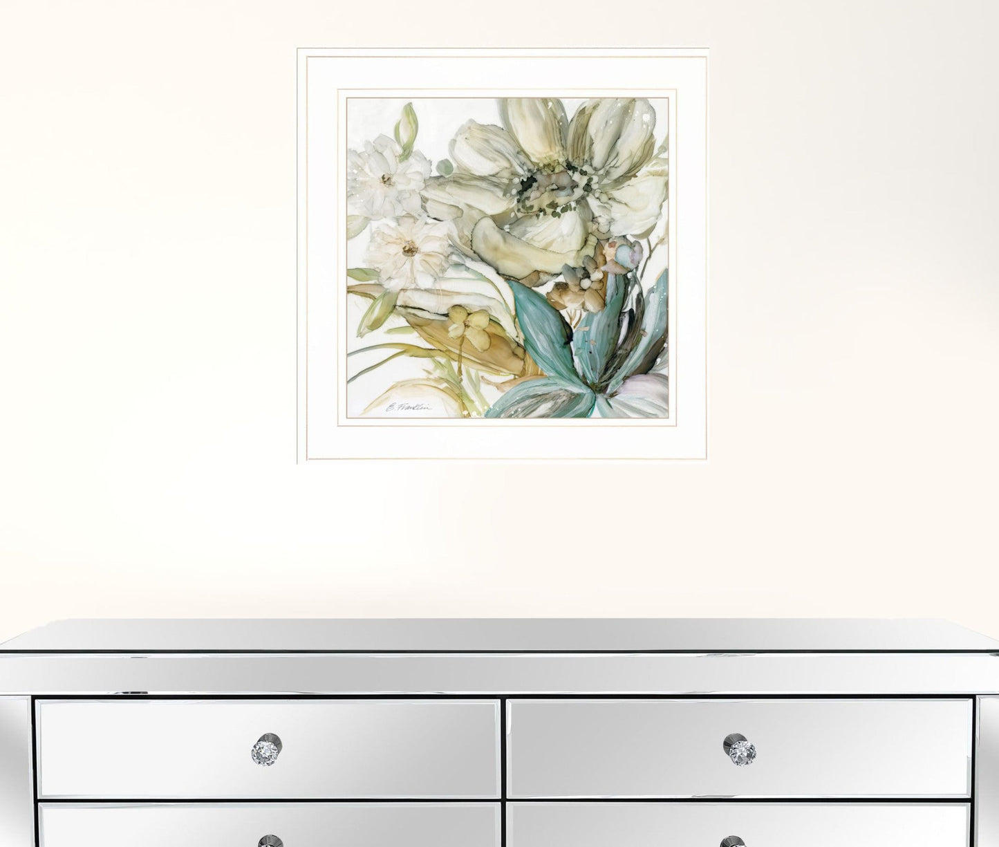Sea glass Garden II 2 White Framed Print Wall Art