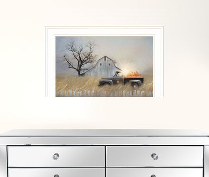 Fall Pumpkin Harvest 2 White Framed Print Kitchen Wall Art
