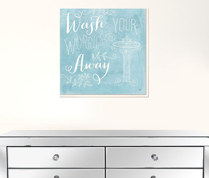 Set Of Three Wash 3 White Framed Print Bathroom Wall Art