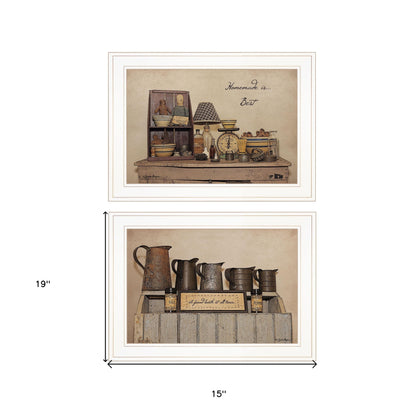 Set Of Two Homemade is Best 1 White Framed Print Kitchen Wall Art