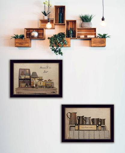 Set Of Two Homemade is Best 3 Black Framed Print Kitchen Wall Art