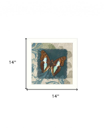 Swirl Butterfly White Framed Print Wall Art | Home Decor | Kitchen + Metal