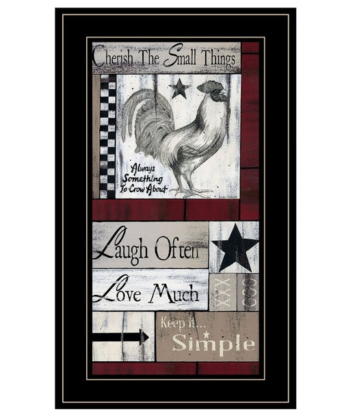 Cherish The Small things 3 Black Framed Print Wall Art | Home Decor | Kitchen + Metal
