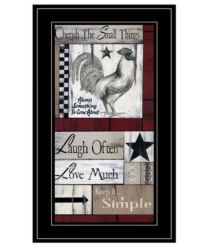 Cherish The Small things 3 Black Framed Print Wall Art | Home Decor | Kitchen + Metal