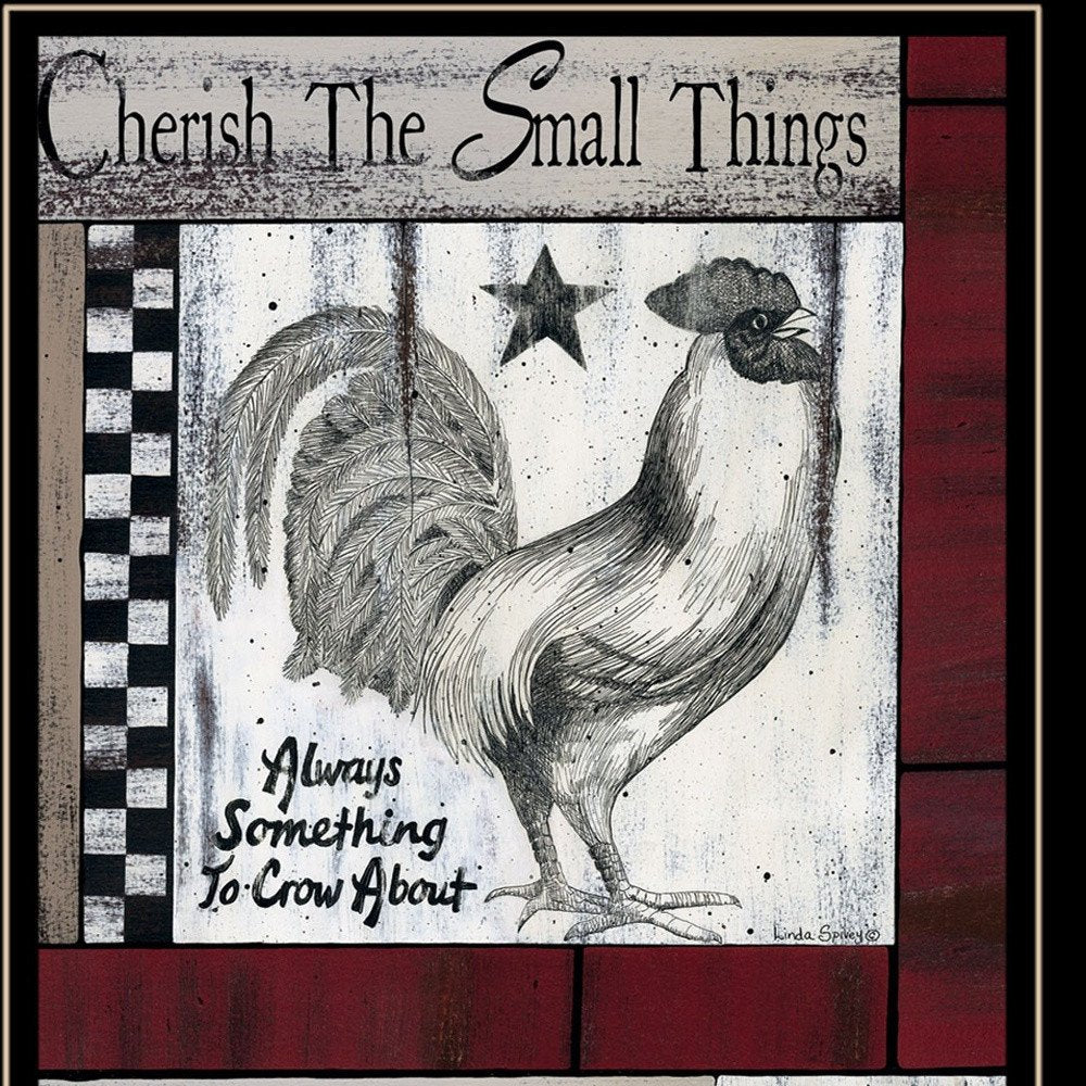 Cherish The Small things 3 Black Framed Print Wall Art | Home Decor | Kitchen + Metal