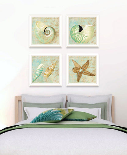 Set Of Four Ocean 2 White Framed Print Wall Art