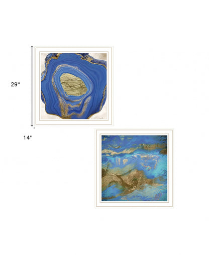 Set Of Two Perisse Cobalt 2 White Framed Print Wall Art