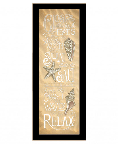 Close Your Eyes 1 Black Framed Print Wall Art