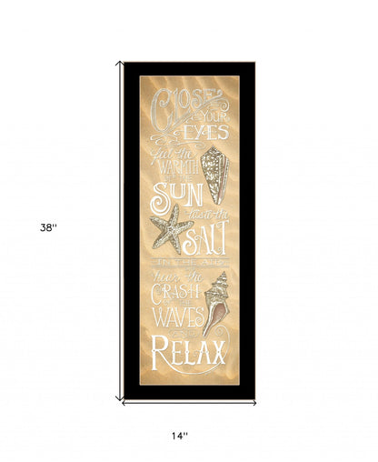 Close Your Eyes 1 Black Framed Print Wall Art
