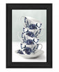 Tea Tower Blue 2 Black Framed Print Kitchen Wall Art