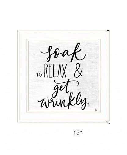 Lets Get Wrinkly 1 White Framed Print Bathroom Wall Art