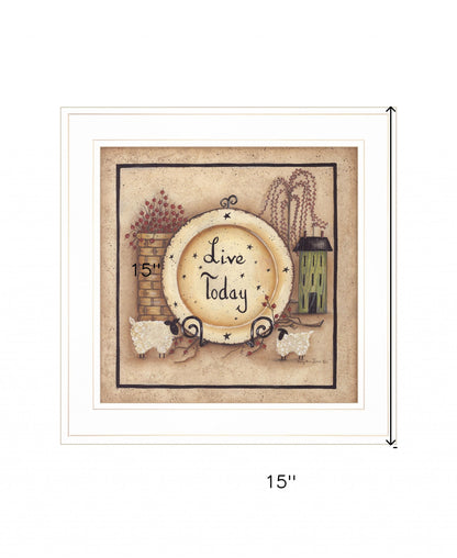 Live Today 3 White Framed Print Wall Art