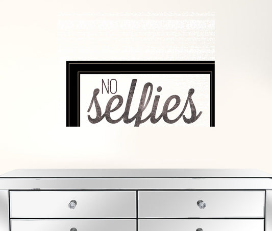 No Selfies in the Bathroom 6 Black Framed Print Bathroom Wall Art