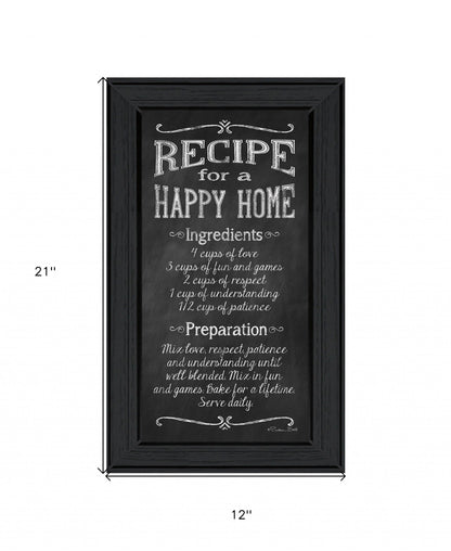 Recipe for a Happy Home 2 Black Framed Print Wall Art