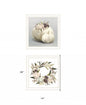 Set Of Two BOHO Pumpkins and Flowers 2 White Framed Print Wall Art