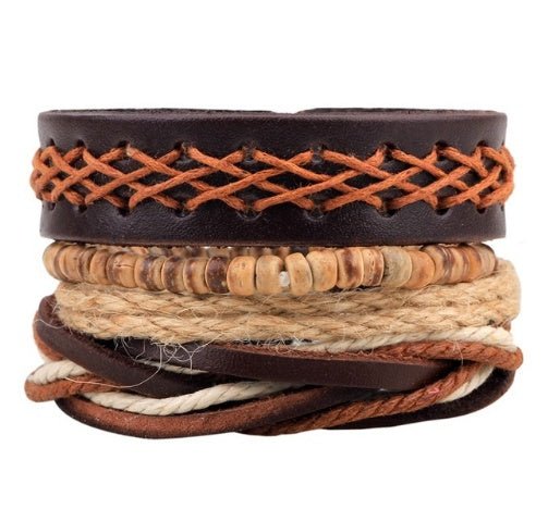 Vintage Punk Leather Wrap Bracelet - Multilayer Beaded Bracelet for Men & Women