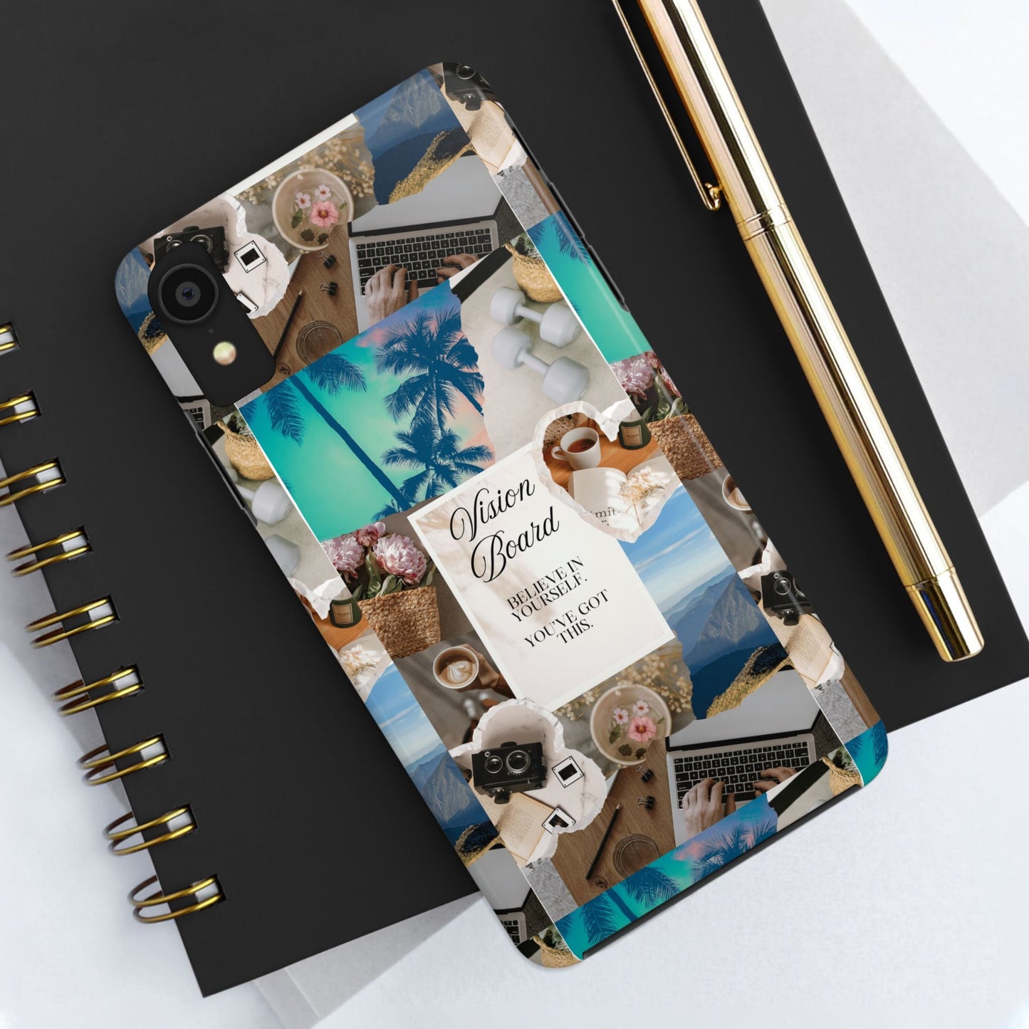 Inspiring Vision Board Phone Case, Motivational Tough Case, Adventurous Gift for Her, Self-Care, Dream Big, Unique Phone Accessory