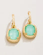 Karina Oval Drop Hoop Earrings Sea Foam
