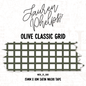 Olive Classic Grid 15mm washi