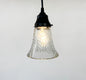 Clear Chevron Ribbed Vintage Pendant
