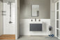 Gala 30" Dark Gray Floating Bathroom Vanity with Porcelain Top & Hidden Drawer